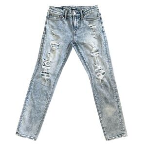 American Eagle Airflex + Distressed Lite Wash Patched Men's Jeans Size 29x30